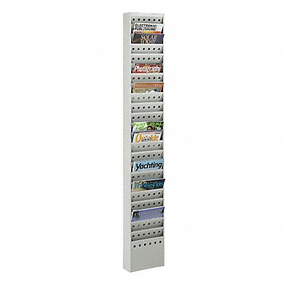 Magazine Rack 23-Pocket Gray