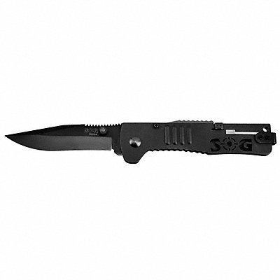 Folding Knife Clip Point Black 3-3/16 In