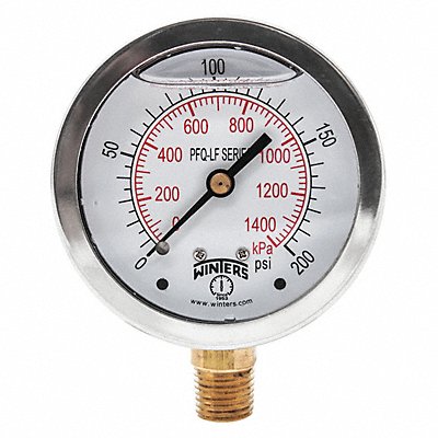 J1382 Gauge Pressure 0 to 200 psi 2-1/2 in