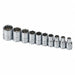Socket Set Chrome 3/16in to 9/16 in 12Pt