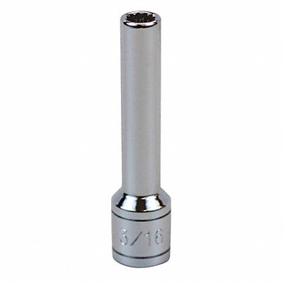 Socket Steel Chrome 3/16 in