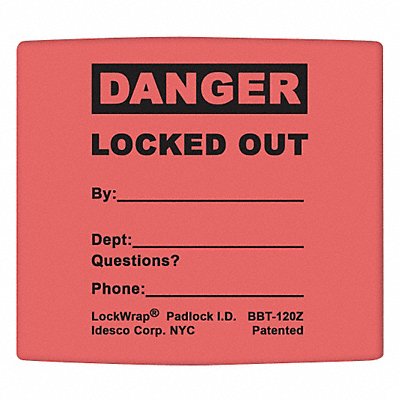 Padlock Label 2.125inx1.5in Olefin PK25