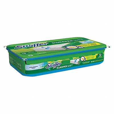 Swiffer Wet Cloths 8 in W Grn/Whte PK12