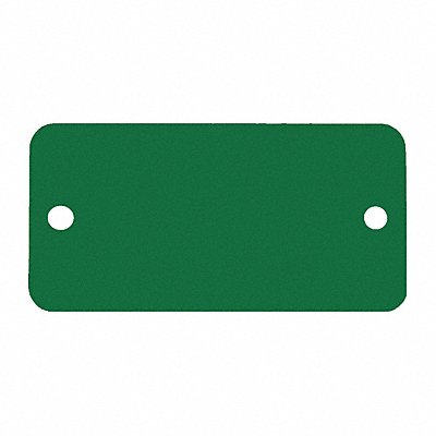 Blank Tag Aluminum 1in H 2in W Green PK5