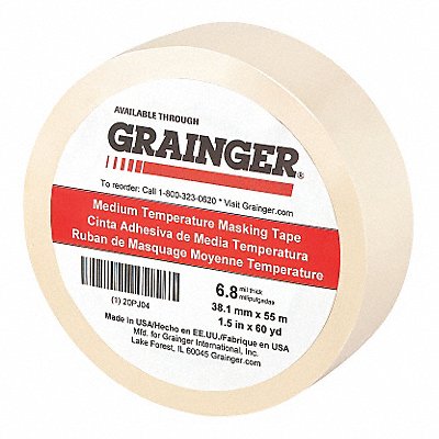 Masking Tape 1 1/2 W 60 yd L Tan