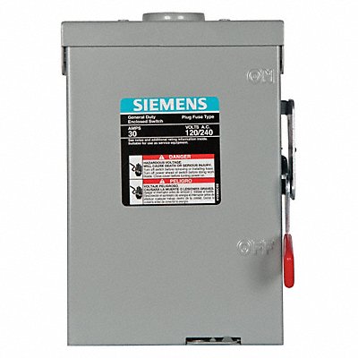 Safety Switch 120/240VAC 2PST 30 Amps AC