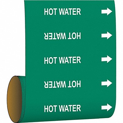 Pipe Marker Hot Water 30 ft H 8in W