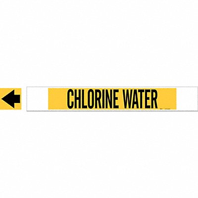 Pipe Marker Chlorine Water 4in H 24in W