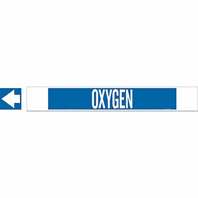 Pipe Marker Oxygen 4 in H 24 in W