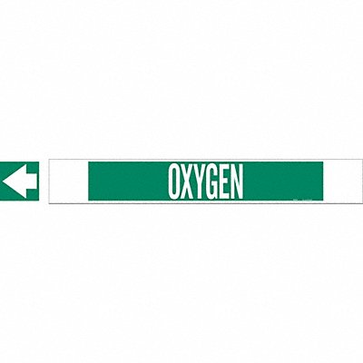 Pipe Marker Oxygen 4 in H 24 in W