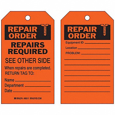 Inspection Tag 7inHx4inW HD Poly. PK10