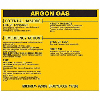 Chemical Label 3-3/4inHx4-1/2inW PK25