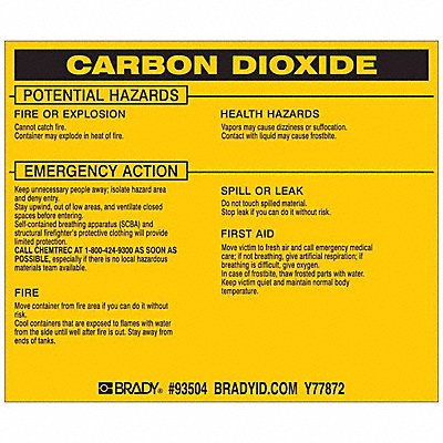 Chemical Label 3-3/4inHx4-1/2inW PK25