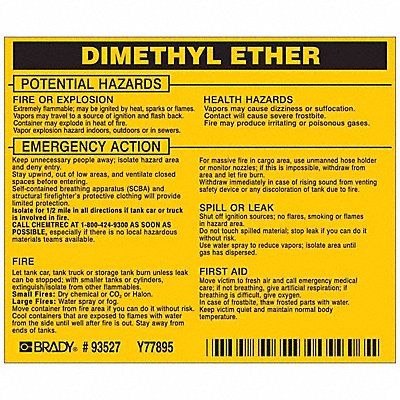 Chemical Label 3-3/4inHx4-1/2inW PK25