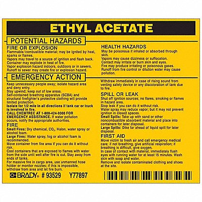 Chemical Label 3-3/4inHx4-1/2inW PK25