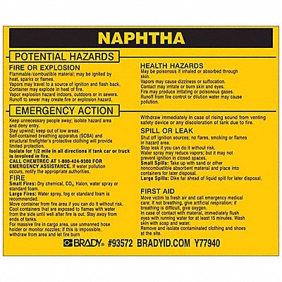 Chemical Label 3-3/4inHx4-1/2inW PK25