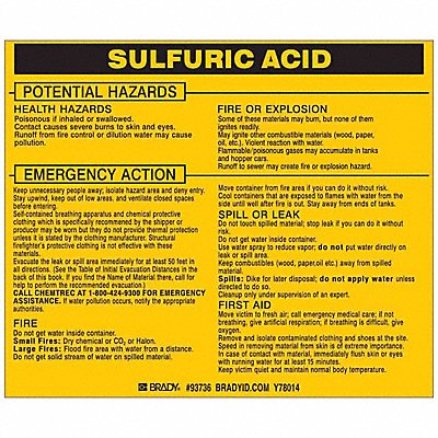 Chemical Label 3-3/4inHx4-1/2inW PK25