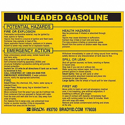 Chemical Label 3-3/4inHx4-1/2inW PK25