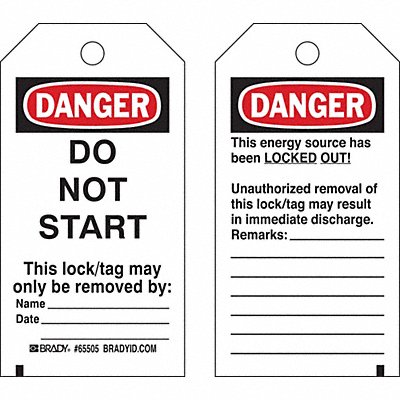 Danger Tag 5-1/2inHx3inW Poly Brass PK25