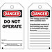 Danger Tag 5-1/2inHx3inW Poly Brass PK25