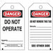 Danger Tag 5-1/2inHx3inW Poly Brass PK25