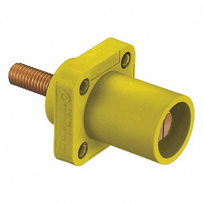 Receptacle 4-4/0 Male Ylw Threaded Stud