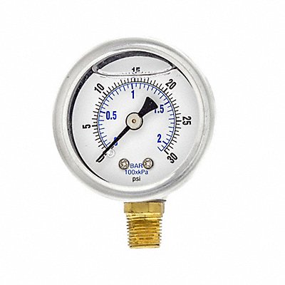 Pressure Gauge 1/8 in NPT 1-1/2in