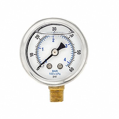 Pressure Gauge 1/8 in NPT 1-1/2in