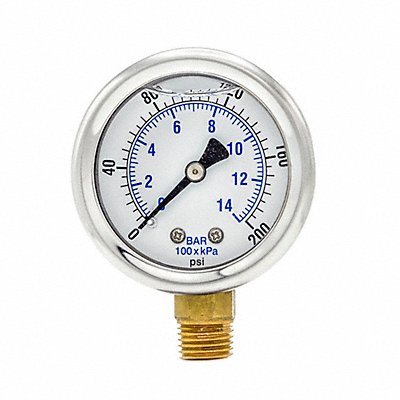 Pressure Gauge 1/4 in NPT 2 in