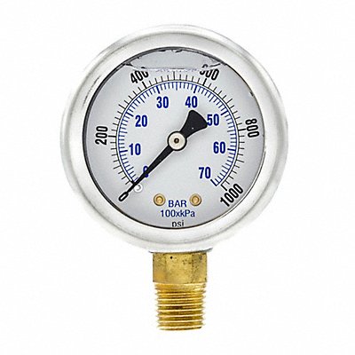 Pressure Gauge 1/4 in NPT 2 in
