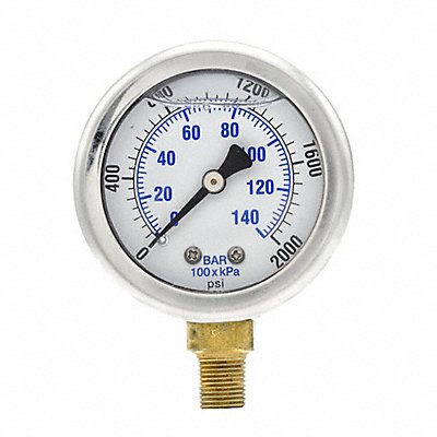 Pressure Gauge 1/8 in NPT 2 in