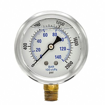 Pressure Gauge 1/4 in NPT 2-1/2 in