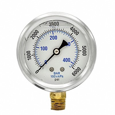 Pressure Gauge 1/4 in NPT 2-1/2 in