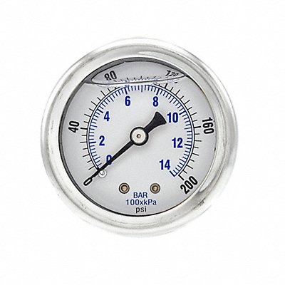 Pressure Gauge 1/8 in NPT 2 in
