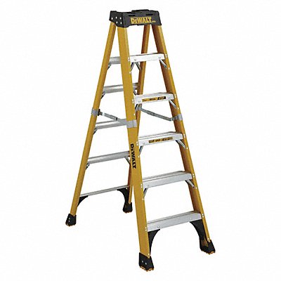 Stepladder Fiberglass 6 ft H 500 lb Cap