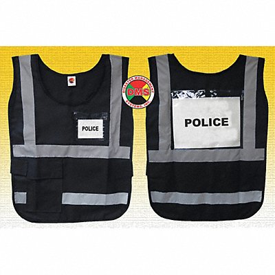 H6445 Safety Vest Black Legend Insert Univsl