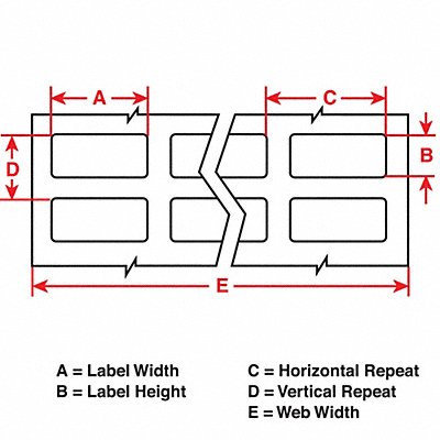 Label 3/4 in W Polyester White