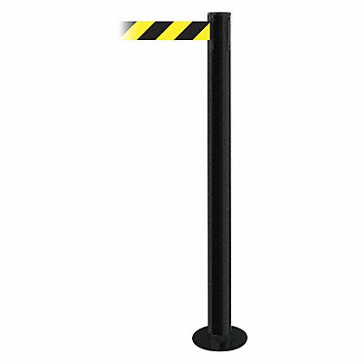 Fixed Barrier Post with Belt Black