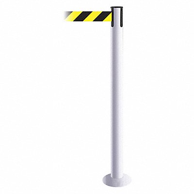 Fixed Barrier Post with Belt White