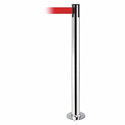 Fixed Barrier Post with Belt Red