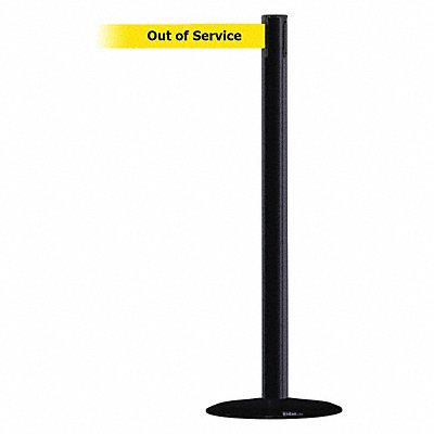 Barrier Post with Belt 13 ft L Yellow