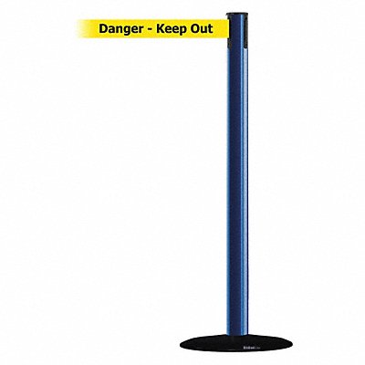 Barrier Post with Belt 13 ft L Yellow