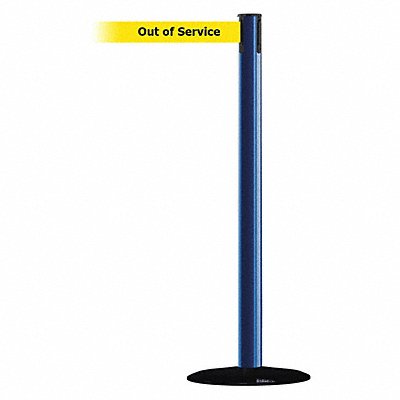 Barrier Post with Belt 13 ft L Yellow