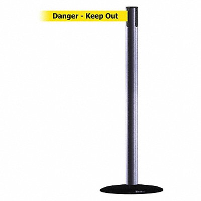 Barrier Post with Belt 13 ft L Yellow