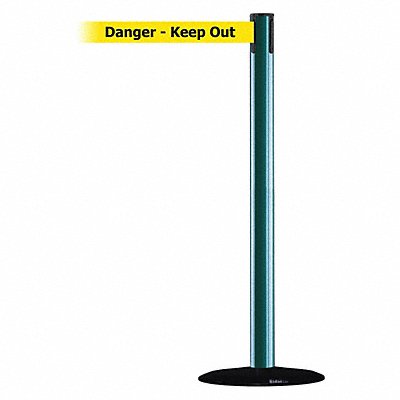 Barrier Post with Belt 13 ft L Yellow