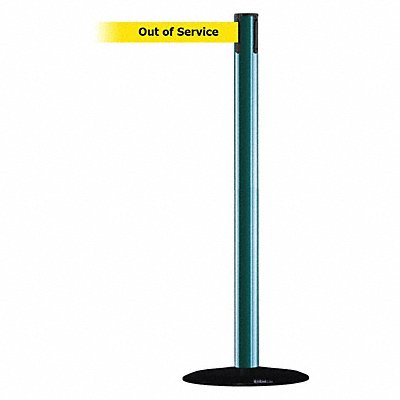 Barrier Post with Belt 13 ft L Yellow