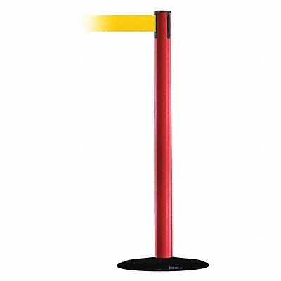 Barrier Post with Belt 13 ft L Yellow