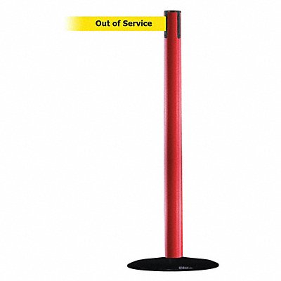 Barrier Post with Belt 13 ft L Yellow