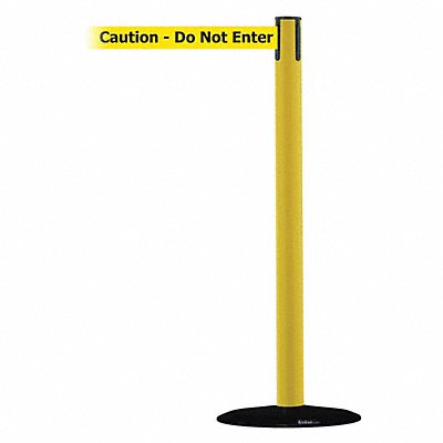 Barrier Post with Belt 13 ft L Yellow