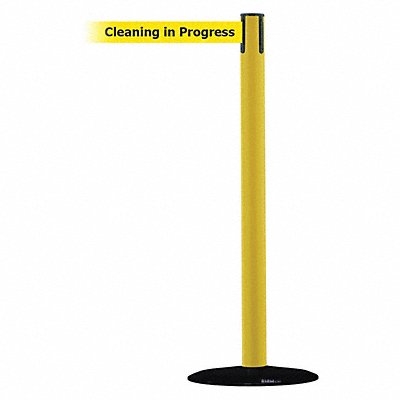 Barrier Post with Belt 13 ft L Yellow